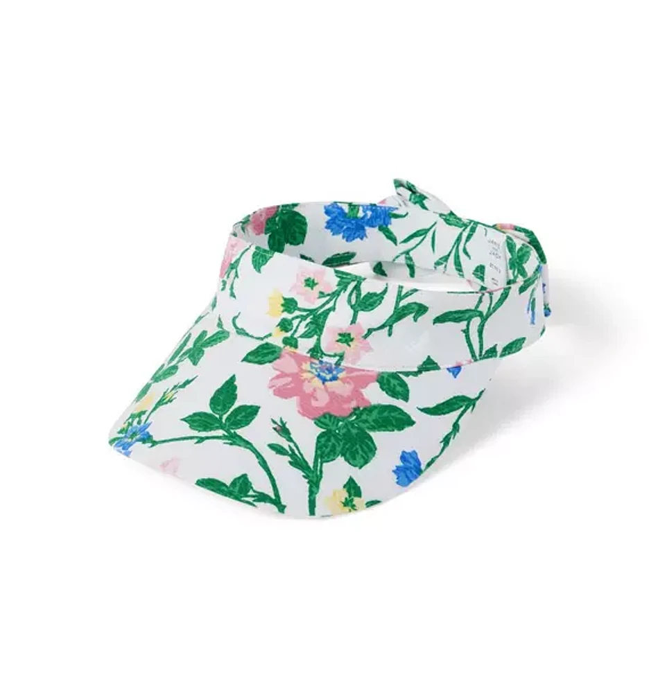 Floral Pique Bow Visor