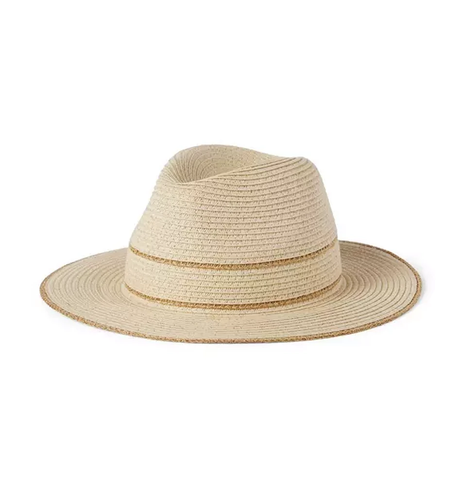 Metallic Stripe Straw Hat