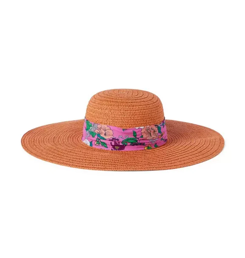 Floral Bow Straw Sun Hat