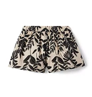 Palm Floral Pull-On Short