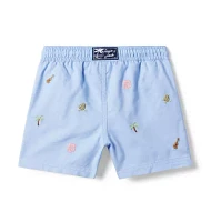 Recycled Embroidered Swim Trunk