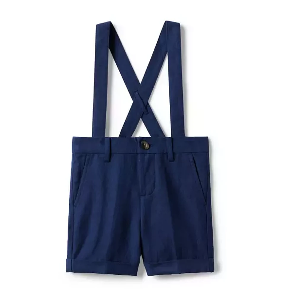 Linen-Cotton Suspender Short