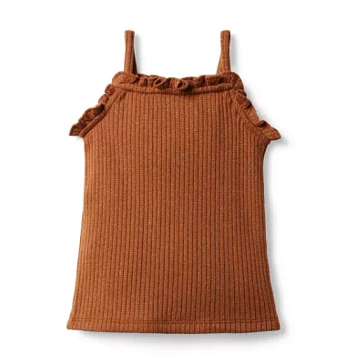 Metallic Ribbed Sweater Top