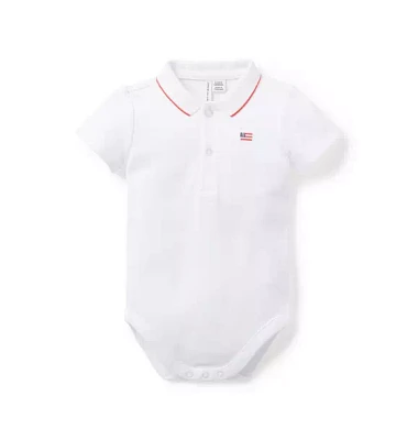 Baby Flag Icon Pique Polo Bodysuit