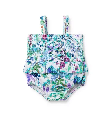 Baby Recycled Floral Smocked Swimsuit