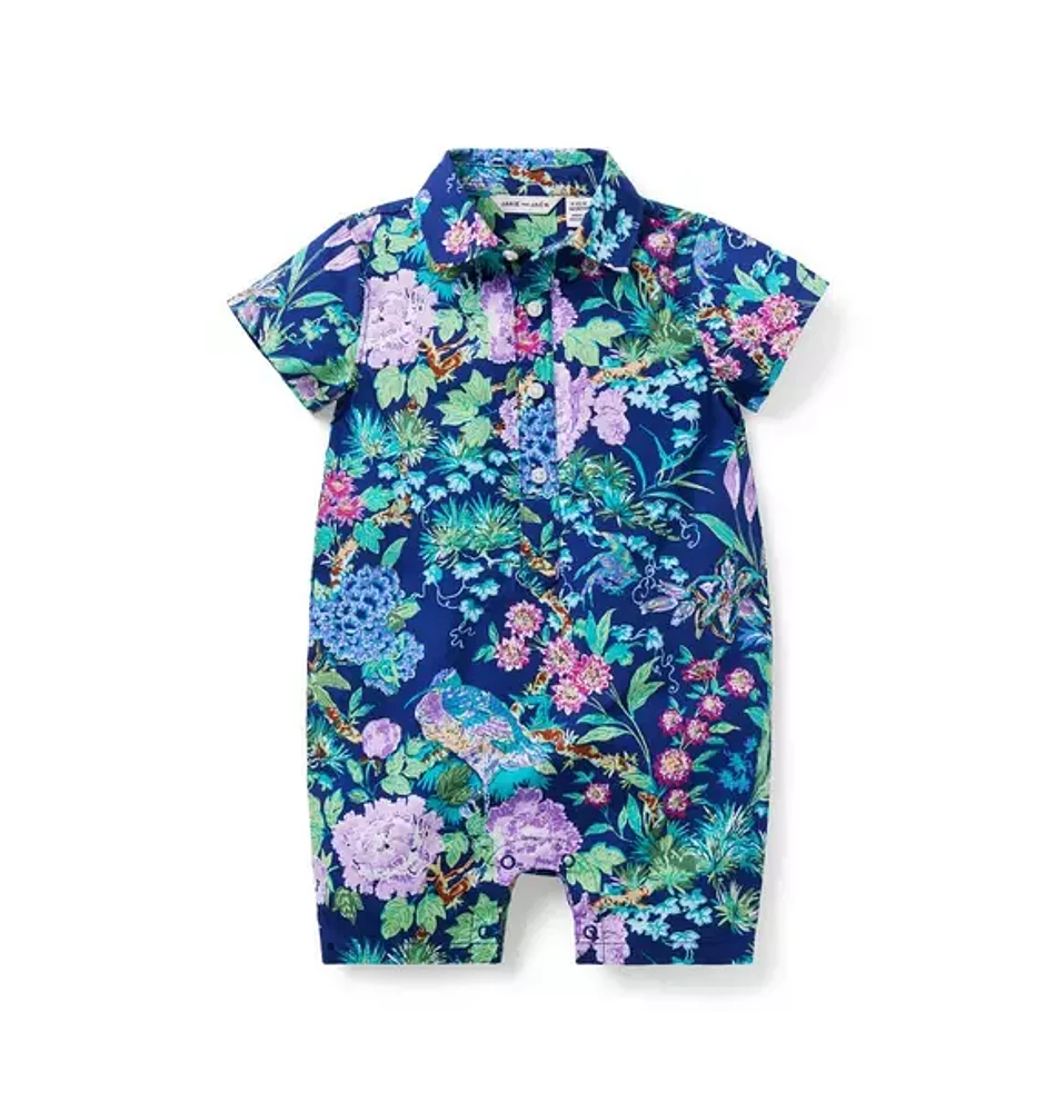 The Floral Poplin Baby Romper