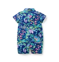 The Floral Poplin Baby Romper