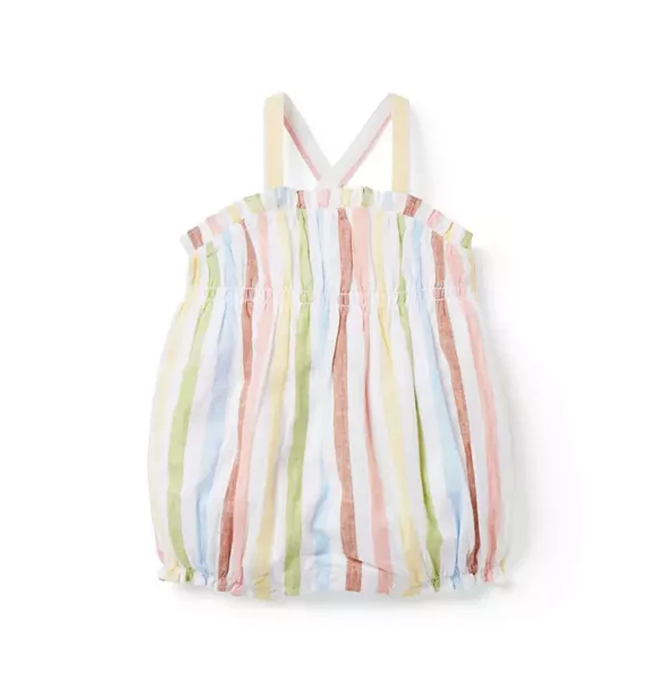 Baby Striped Linen-Cotton Romper