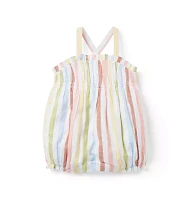 Baby Striped Linen-Cotton Romper