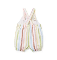 Baby Striped Linen-Cotton Overall