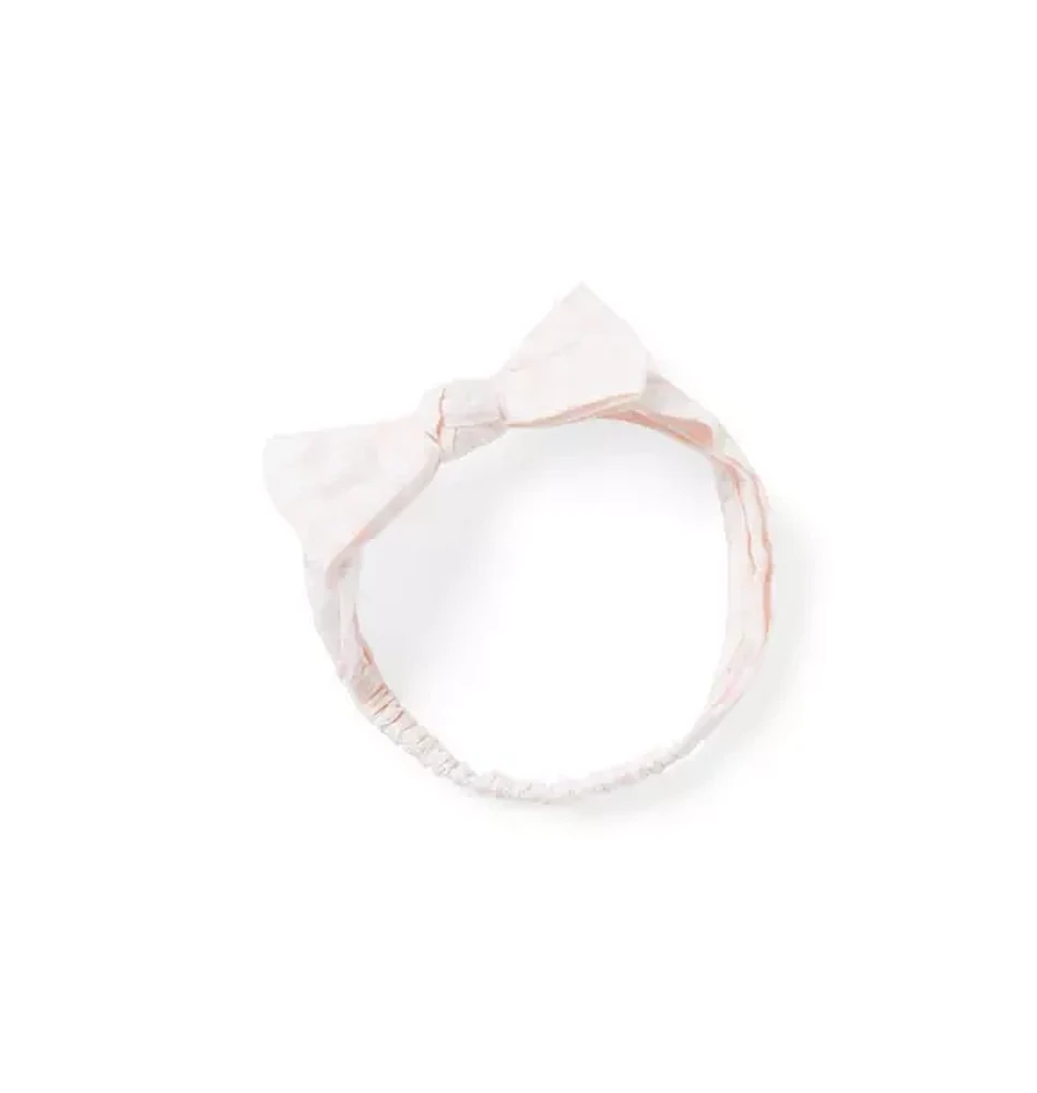 Baby Gingham Seersucker Soft Bow Headband