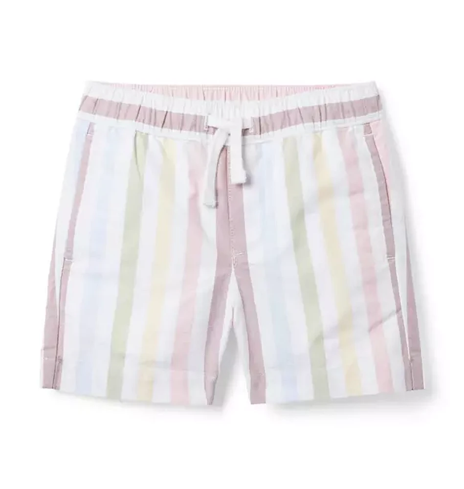 Striped Oxford Pull-On Short