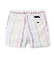 Striped Oxford Pull-On Short