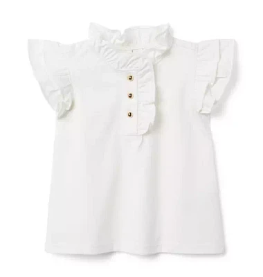 The Ruffle Button Top