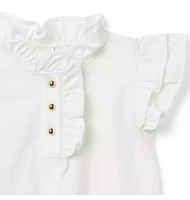 The Ruffle Button Top