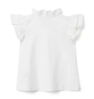 The Ruffle Button Top