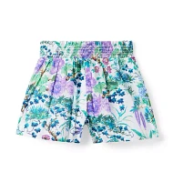 Floral Smocked Waist Short