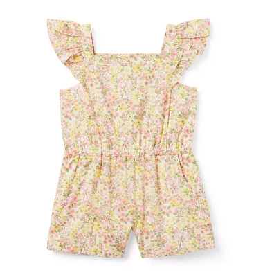 Floral Ruffle Sleeve Romper