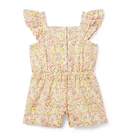 Floral Ruffle Sleeve Romper