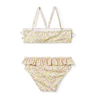 Recycled Floral Ruffle 2-Piece Swimsuit