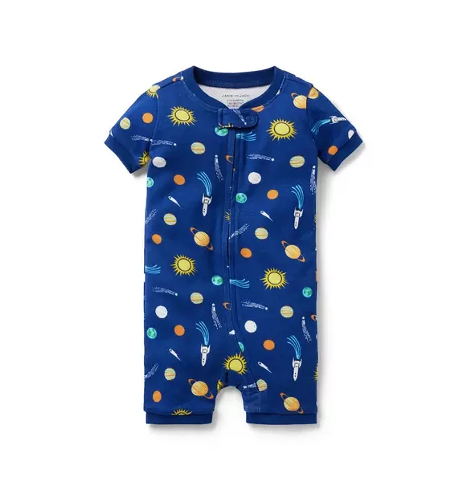 Baby Good Night Short Zip Pajama Outer Space