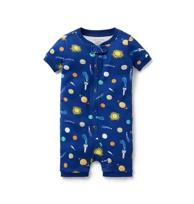 Baby Good Night Short Zip Pajama Outer Space