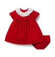 Baby Velvet Collared Dress