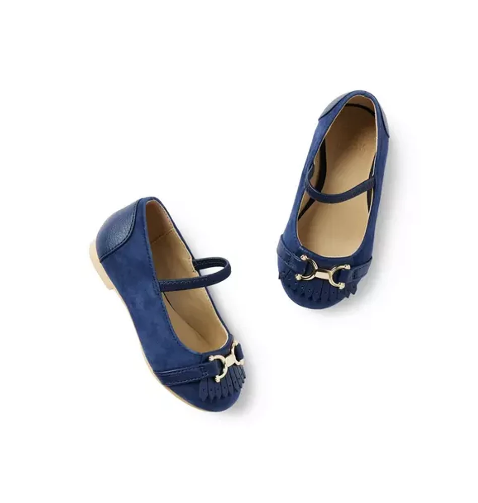 Suede Bridle Bit Ballet Flat