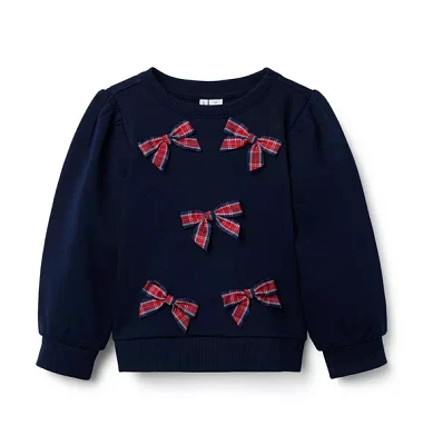 Tartan Bow Sweatshirt