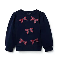 Tartan Bow Sweatshirt