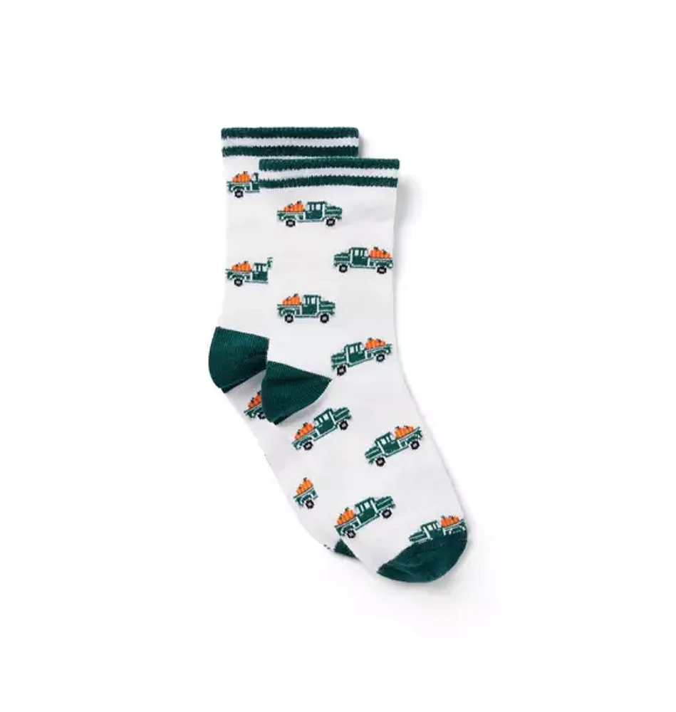 Pumpkin Truck Sock