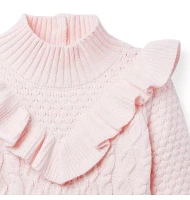 Cable Knit Ruffle Sweater