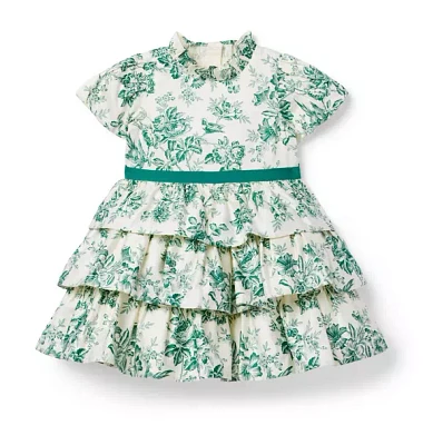 Floral Toile Tiered Dress