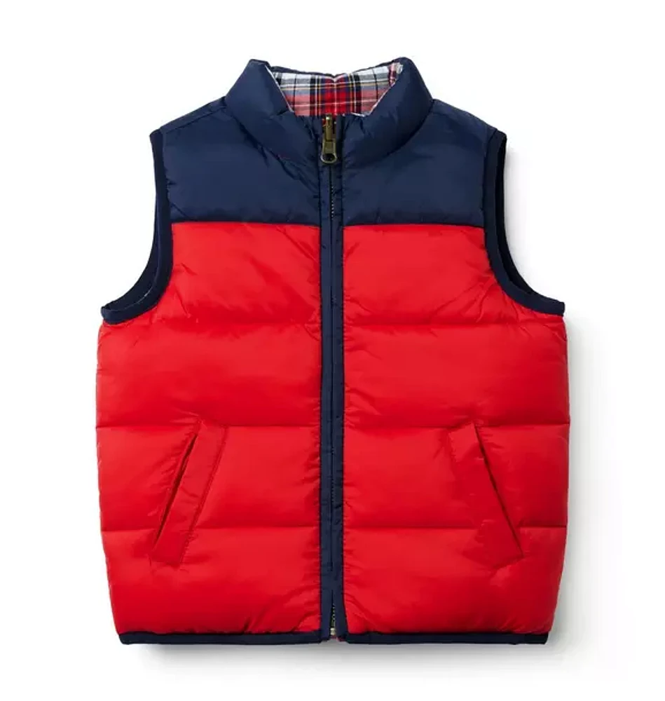 The Reversible Tartan Puffer Vest