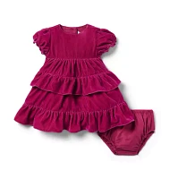 Baby Tiered Velvet Dress