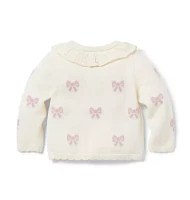 Baby Bow Collared Cardigan