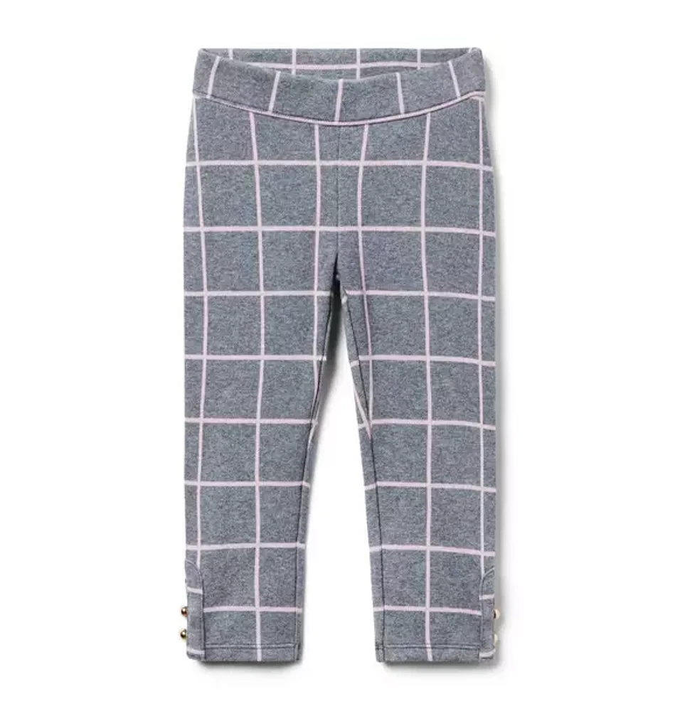 Windowpane Button Cuff Jacquard Pant