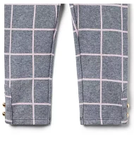 Windowpane Button Cuff Jacquard Pant