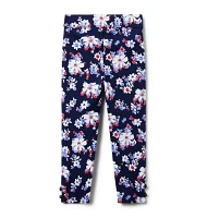 Floral Button Cuff Ponte Pant