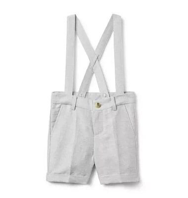 Linen-Cotton Suspender Short