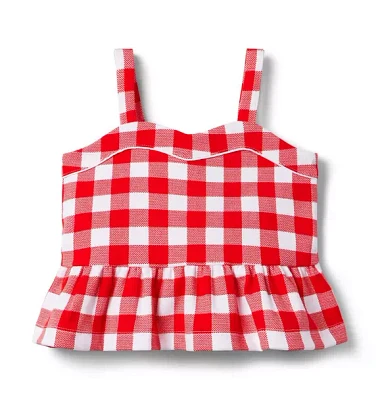 Gingham Peplum Top