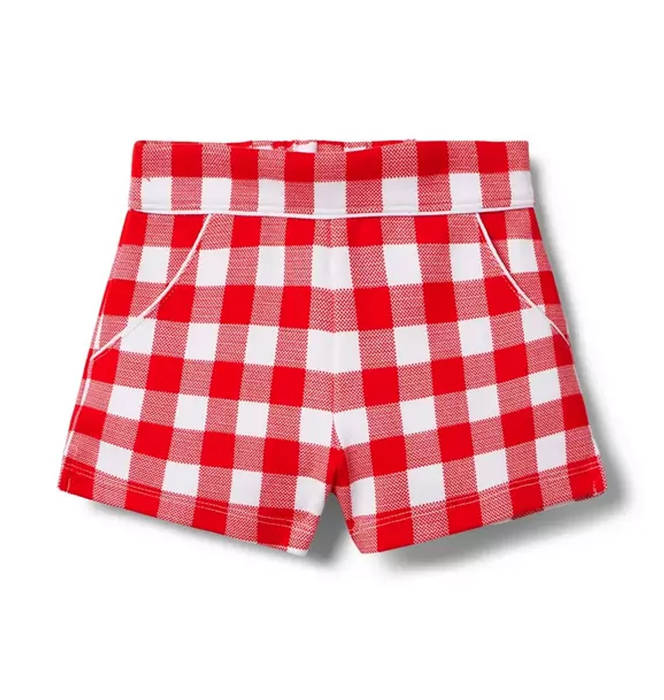 Gingham Ponte Short