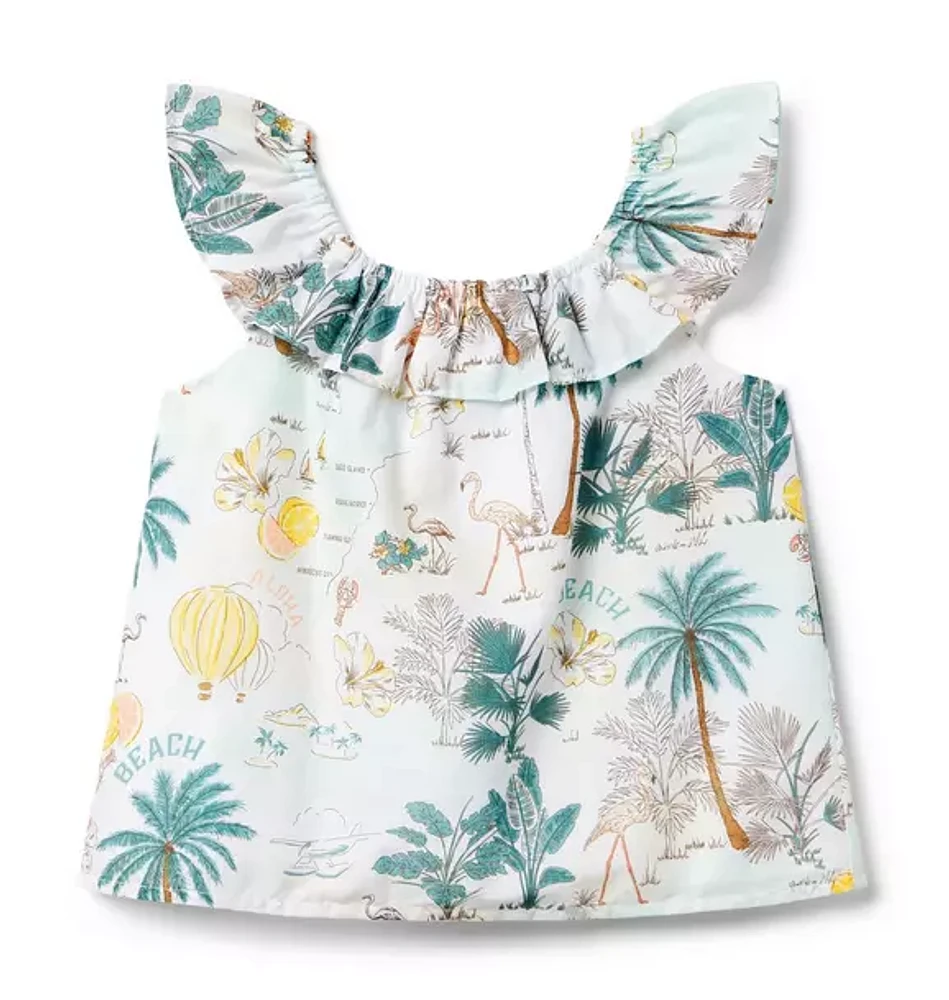 Tropical Island Ruffle Top