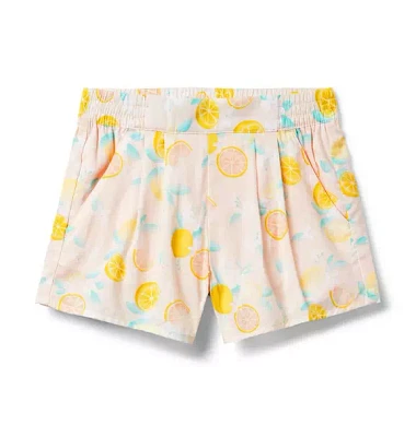 Citrus Floral Pull-On Short