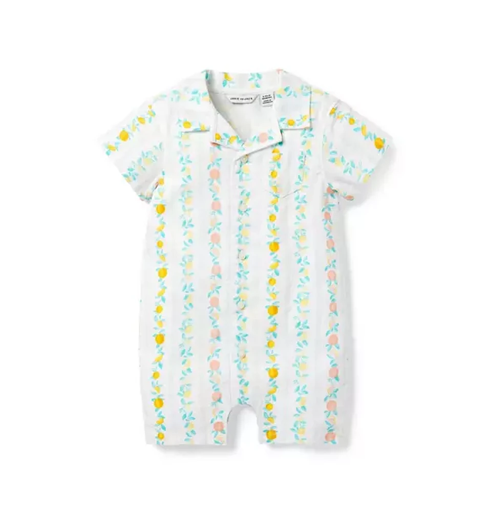 Baby Citrus Stripe Linen Romper