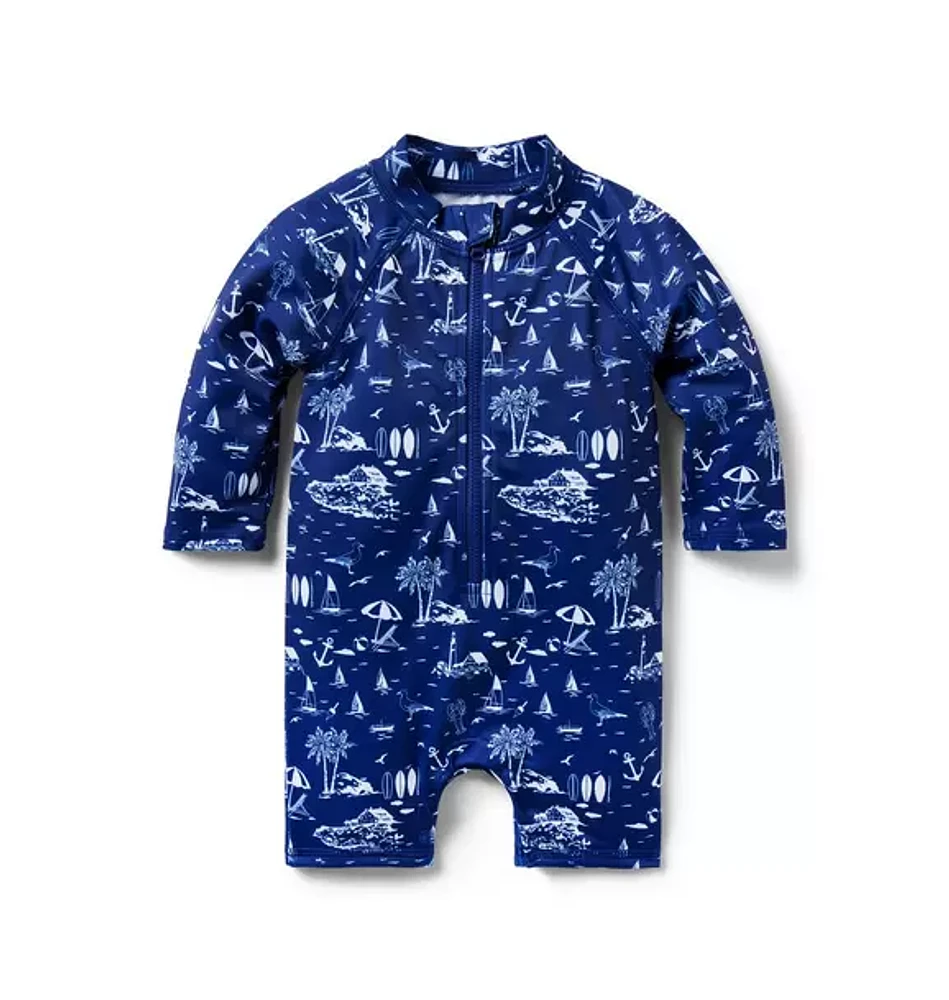 Baby Recycled Beach Toile Rash Guard Swimsuit