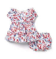 Baby Floral Ruffle Matching Set