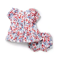 Baby Floral Ruffle Matching Set