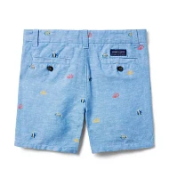 Coral Fish Linen-Cotton Short