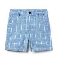 The Tattersall Linen-Cotton Short